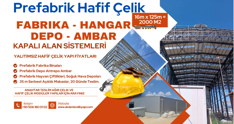 2000 M2 PREFABRİK MODÜLER DEPO MALİYETİ