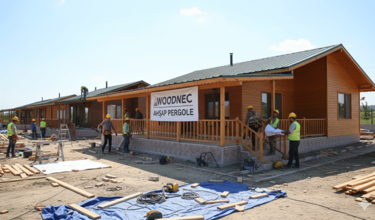 Balıkesir Akçay Altınoluk Bungalov Ahşap Ev, Ahşap ve Kompozit Deck, Pergole