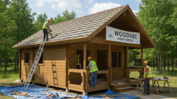 Dikili, Aliağa, Şakran Bungalov Ahşap Ev, Ahşap ve Kompozit Deck, Pergole